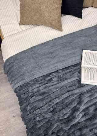 Плед-покривало смужка Шарпей 210х220 см (+-10см) Сірий (87-200) Київ