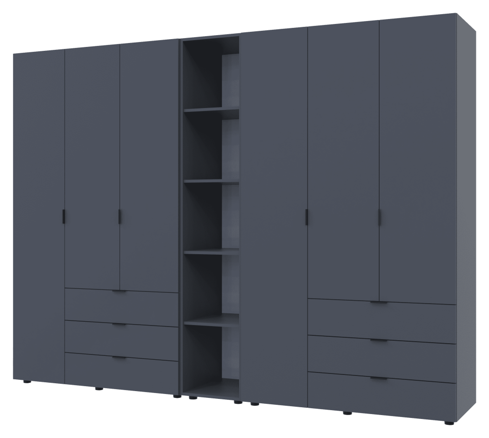 Комплект шкафов для одежды Doros Гелар (3 шт.) 270,6х49,5х203,4 см Графит (DRS-011161) Львов - изображение 3