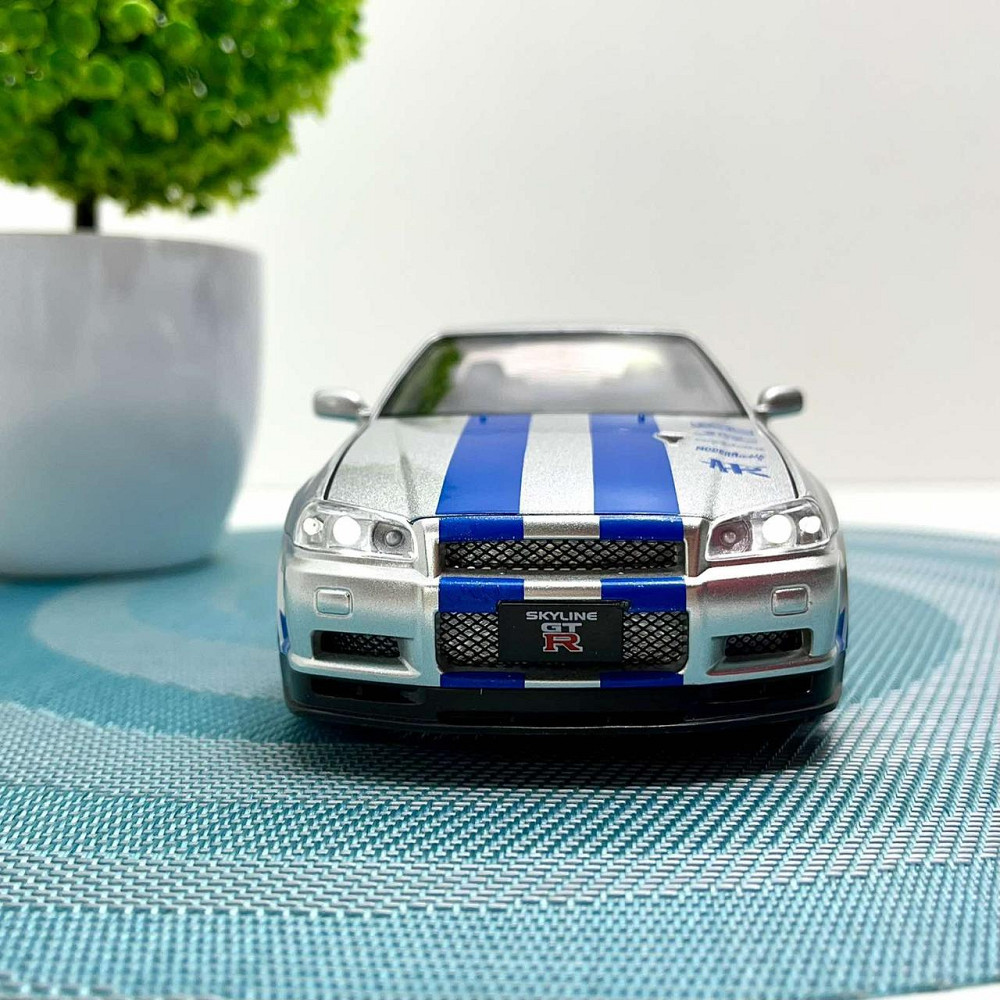 Машинка металева Авто Експерт Nissan GT-R 1:24 світло/звук відчиняються двері капот багажник Сіра (1990-21) Чернигов - изображение 3