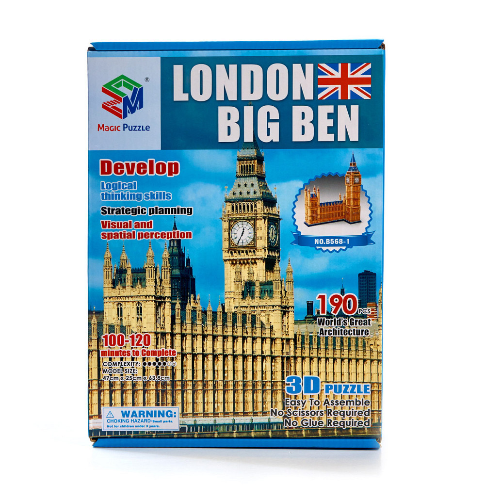 Величезні 3D пазли "Big Ben" Тривимірний конструктор-головоломка 63.8 см * 25 см * 47 см Кам'янець-Подільський - фото 2