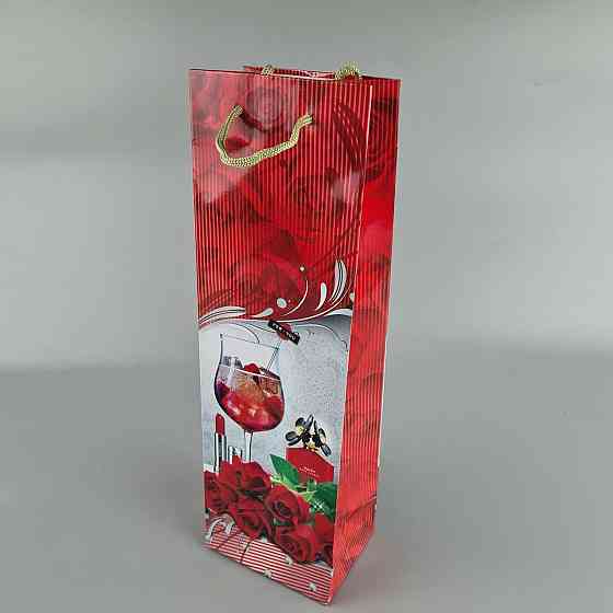 Пакет паперовий подарунковий під пляшку 12/9/36 (артBUT-01) (12 шт.) Харків