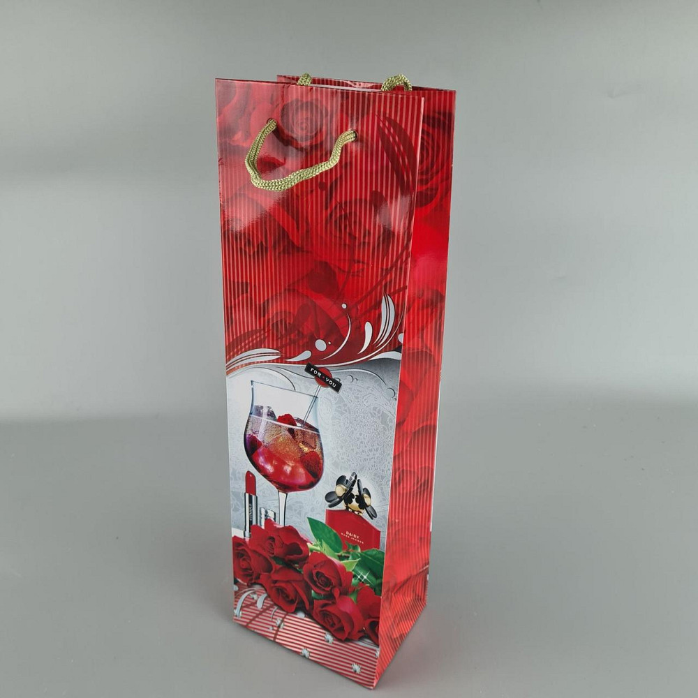 Пакет паперовий подарунковий під пляшку 12/9/36 (артBUT-01) (12 шт.) Харків - фото 1