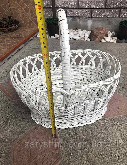 Корзина пасхальная  белая из лозы Киев - изображение 5