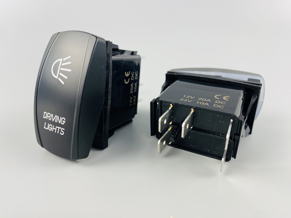 Клавіша вимикач ON-OFF, 5 ніжок, синя підсвітка, малюнок — фара додатковий. Мукачево - фото 3