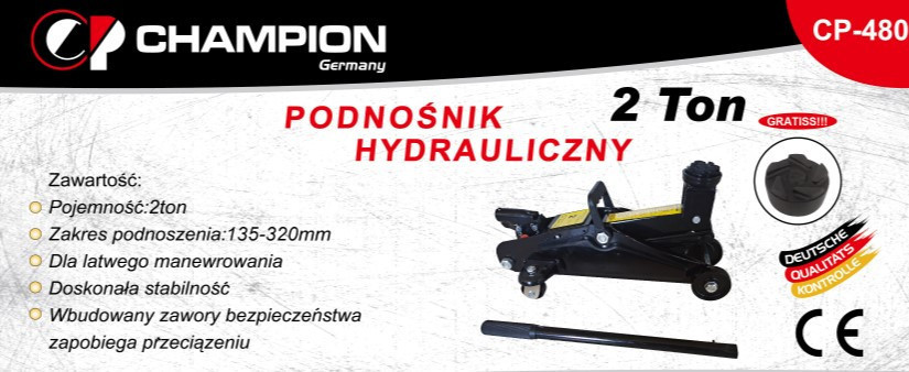 CP-480 Гідравлічний домкрат з колесами 2 т, компактний, безпечний, для легкових авто та фургонів Одеса - фото 4