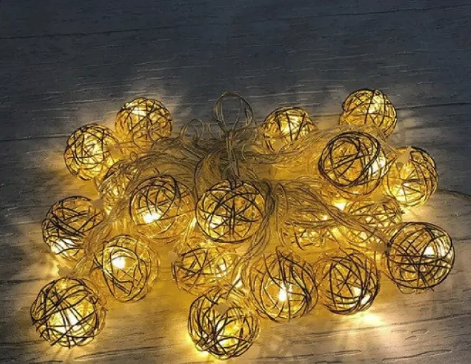 Гирлянда-нить (String-Lights) Metal Ball 10WW-1 внутренняя, пров.:прозрачный, 2м (Белый-теплый) Киев - изображение 10