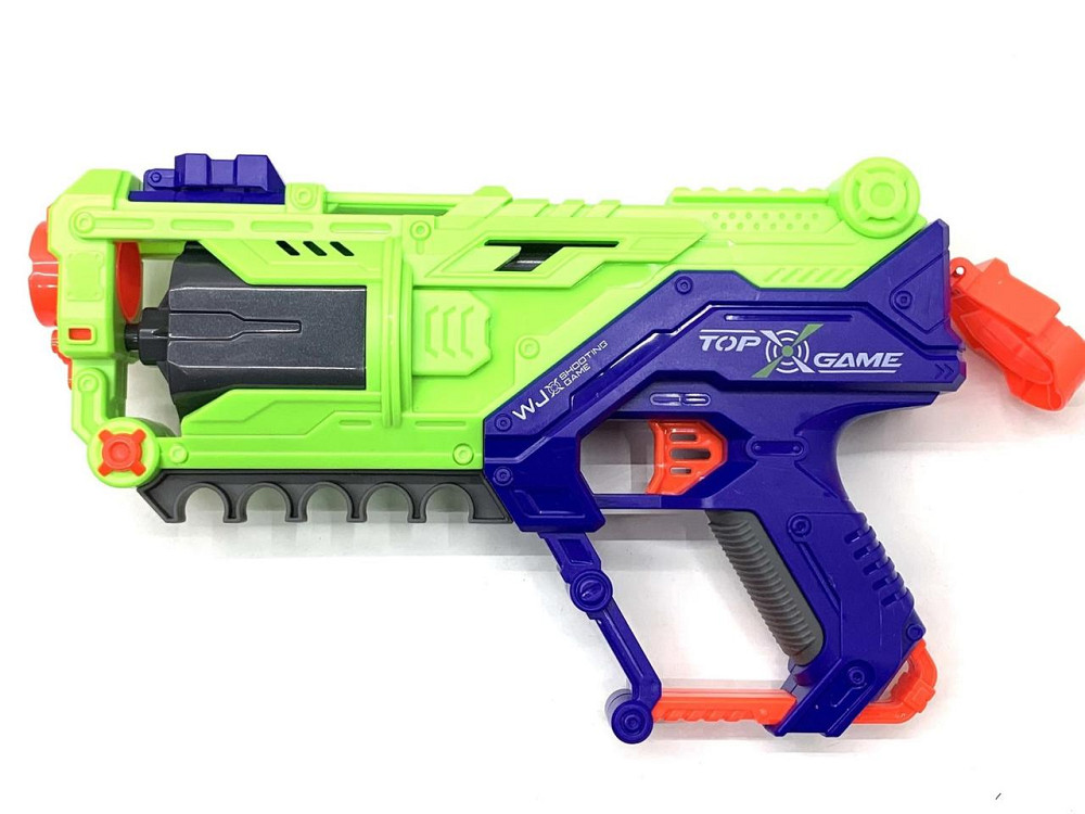 Пістолет іграшковий бластер 12 м'яких набоїв у коробці Вид 3 Зелений (JLX7267) Чернигов - изображение 1