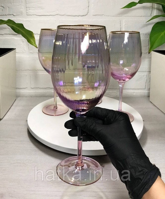 Келих "Оптик-голд" 325мл рожевим, фіолетовим переливом Київ - фото 2