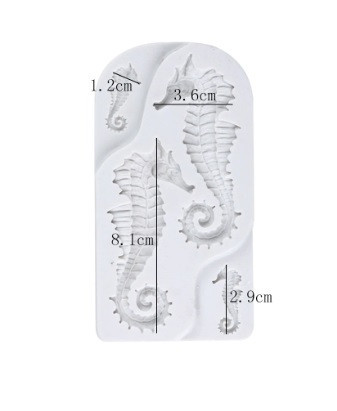 Молд рыба Морской конёк 123 на 64 мм серый Киев - изображение 3