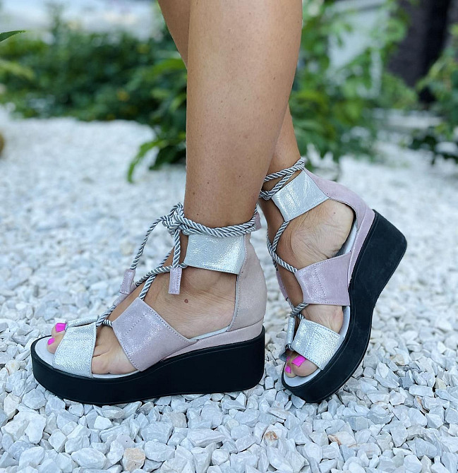 M.KRAFT Босоніжки жіночі M.KRAFT 21506 пудра/срібло (літо, шкіра натуральна) (3575) 38р.39р. Коломыя - изображение 7