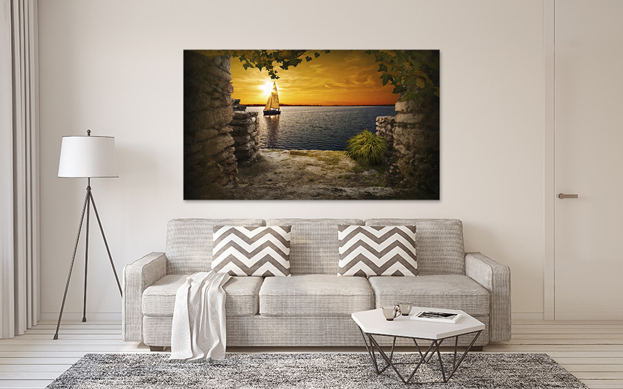 Картина холст в гостиную / спальню   Човен в морі    MLP_145 50x100 см Киев - изображение 2