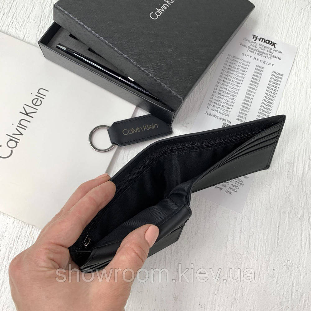 Мужской комплект Calvin Klein: кожаное портмоне + брелок в подарочной коробке (8877-3) Киев - изображение 12