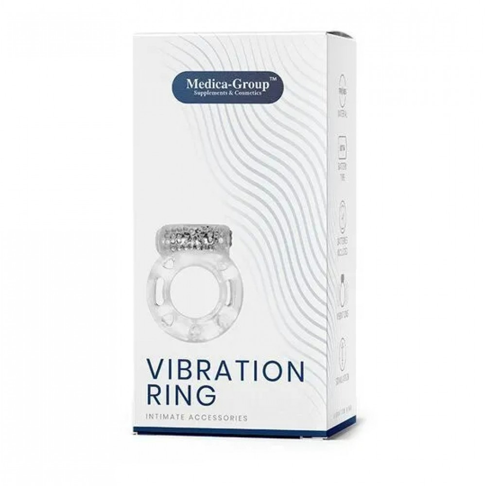 Кільце ерекційне Medica-Group Vibration Ring з вібрацією, прозорий Sex Aura Київ - фото 2
