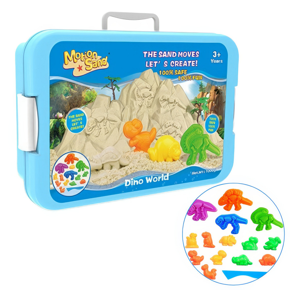 Пісок кінетичний для дітей “Світ динозаврів”, маса для ліплення набір для творчості з формами для ліплення Кам'янець-Подільський - фото 1