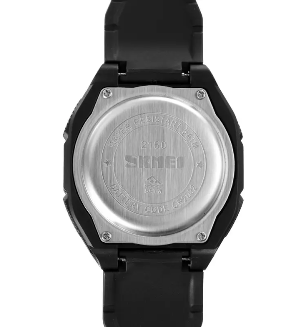 Часы мужские наручные спортивные Skmei 2160 (Черный с белым циферблатом) Винница - изображение 8