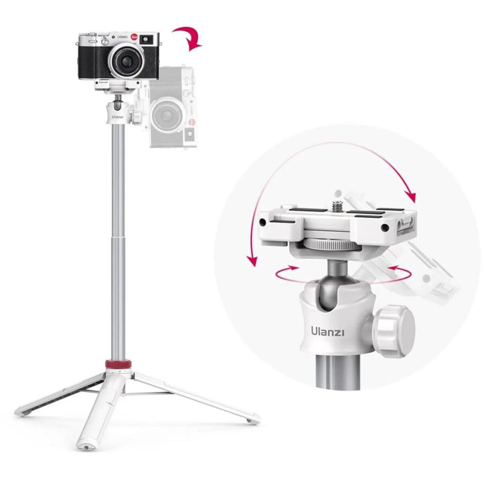 Штатив белый алюминиевый с креплением для смартфона и камеры 32-149см Ulanzi MT-44 Киев - изображение 3