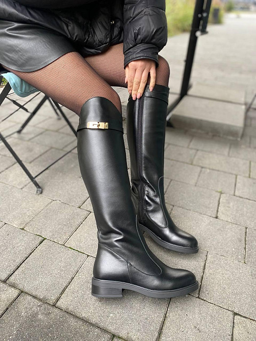 Mermaid Чоботи жіночі Mermaid 2227 чорні (осінь-весна, шкіра натуральна) (6050) Коломия - фото 1