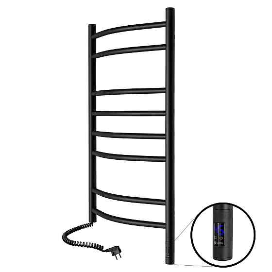 Рушникосушарка електрична NAVIN Камелія 480х800 Sensor, ліва, сенсор з таймером, чорний муар Київ