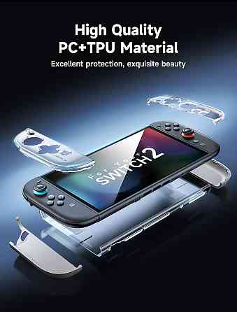 Чехол JSAUX PC0119A Прозрачный для Switch 2 (2025) Dockable Split PC+TPU Ультратный Защита JoyCon Киев