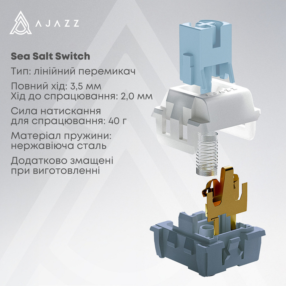 Клавіатура Ajazz AK650 Sea Salt Switch White USB-C (AK650-SS-BWB) ( 13930 ) Харків - фото 2