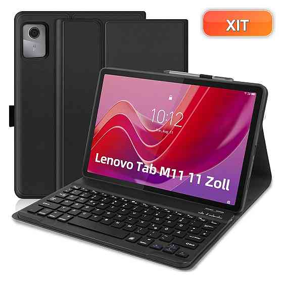 Чохол-клавіатура TENGWUDZ для Lenovo Tab M11 TB330FU TB330XU 11 дюймів чорний шкіряний Bluetooth знімна QWERTZ Київ