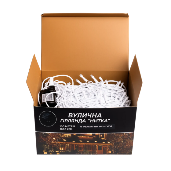 Garlando Гірлянда Різдвяна фея вулична 100 м 1000 LED білий провід Жовтий CF1000L100MWY Коломия