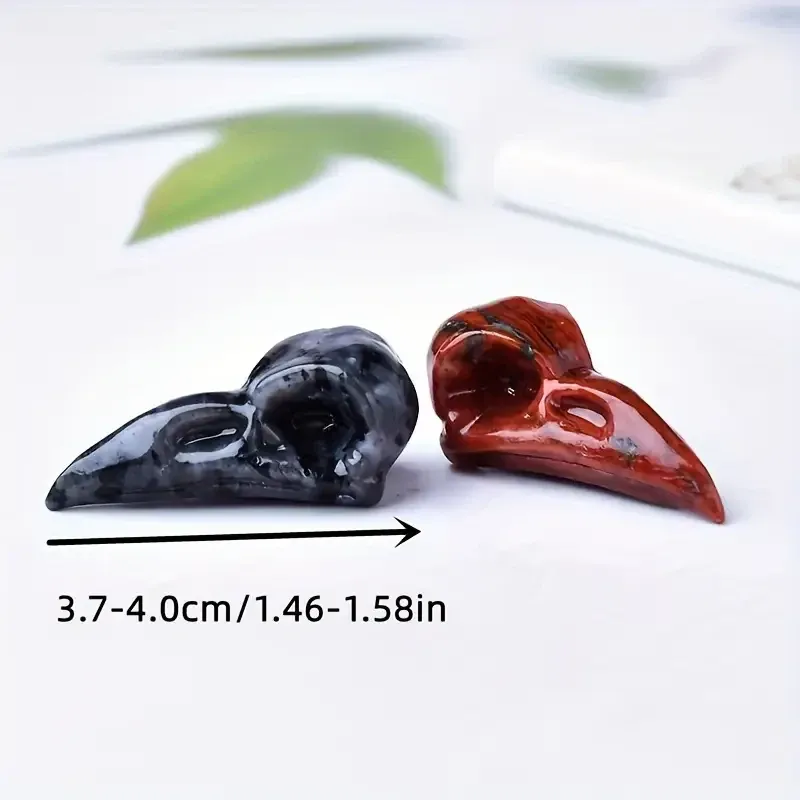 Череп ворона з лабрадориту — кристал для декору, оберіг, езотеричний сувенір Київ - фото 2