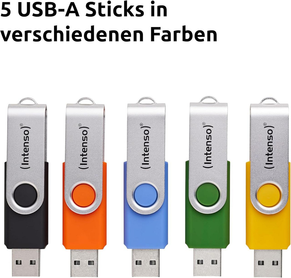 Флешка Intenso Office Line 5×64 ГБ розовий USB 3.2 Gen1 до 70 МБ/с металлическая подвеска этикетки Киев - изображение 5