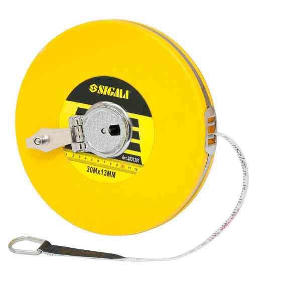Рулетка геодезична закритий корпус скловолоконне полотно 30 м × 13 мм SIGMA (3831301) Київ
