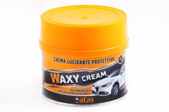 Поліроль кузова автоволос Atas Waxy cream силіконовий 250мл з губкою Вінниця