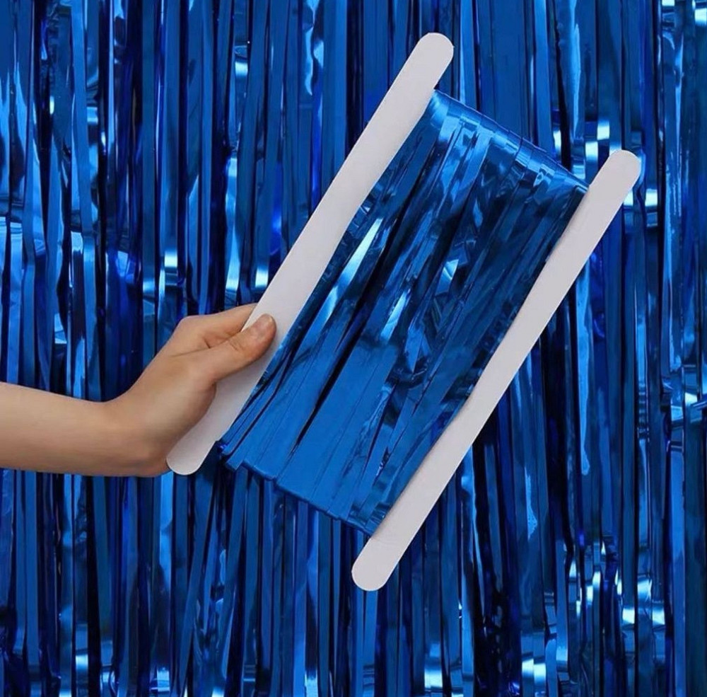 Фотозона штора дождь металлик синий 200*100 Киев - изображение 2