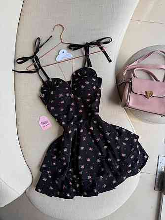 Женское стильное романтичное летнее мини платье софт принт Одесса