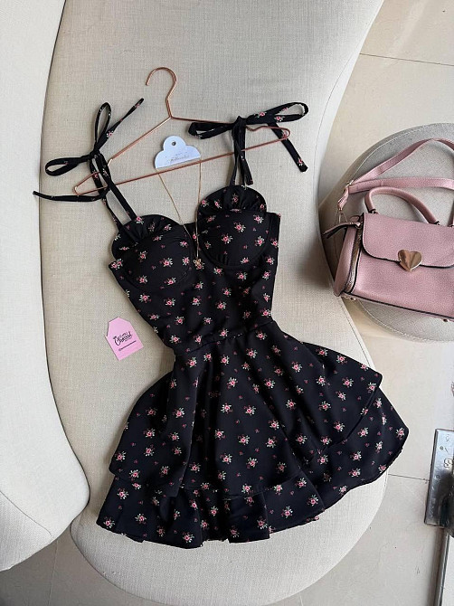 Жіноча стильна романтична літня міні сукня софт принт Одеса - фото 2