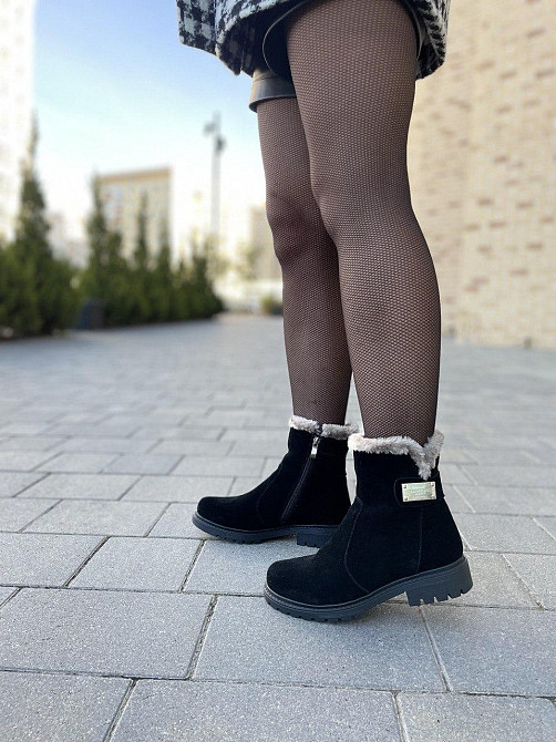 Черевики жіночі D and V чорні натуральна замша з хутром висота 13 см размер 36 (2005/2) (2978) Коломыя - изображение 6