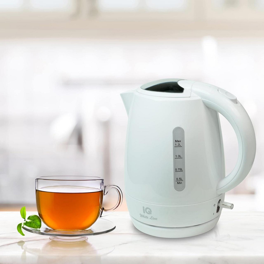 Електричний чайник iQ Smart 1,2 л, 2000 Вт із знімним фільтром автоматичним вимкненням, компактний дизайн, білий Київ - фото 5