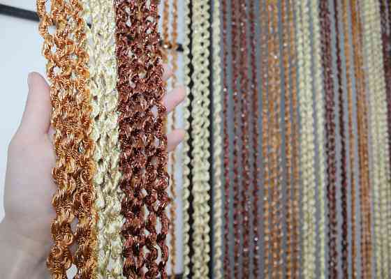 Штори-нитки спіраль з люрексом Світло-коричневий з бежево-коричневим 300х300см 1 шт (61-056) Київ