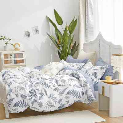 Постільна білизна Home Line Сатин Твіл Блакитна папороть полуторний (183054) Вінниця