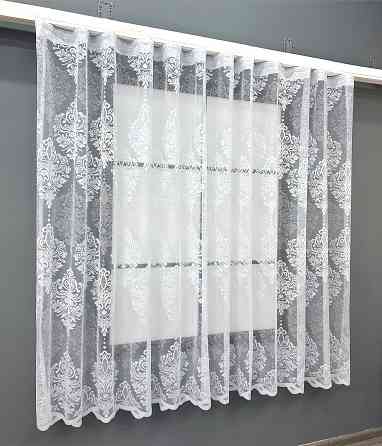 Короткая тюль, высота 1,6 м., жаккард цвет белый 1778т Киев