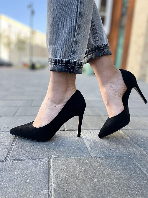 Meideli Туфлі жіночі MEIDELI чорні еко-замша каблук 10см 36р.-23.5см 40р.-26см (L311-1 4970) Коломия - фото 3