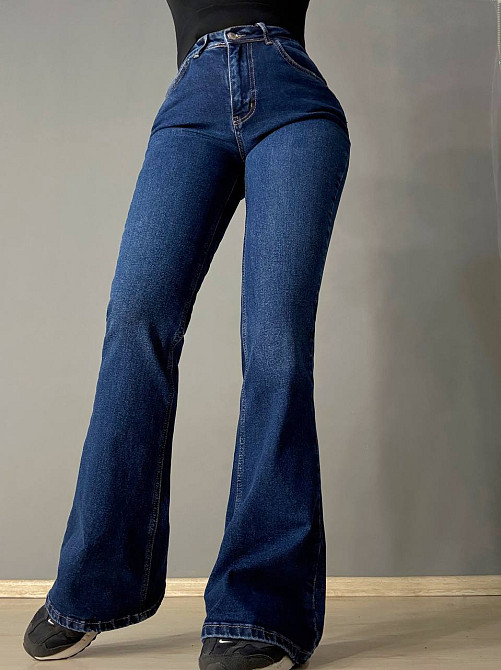 Джинсы женские Sherocco 7034 клеш от колена высокая посадка стрейчевые синие, синий, 28, 28, 72 см, 98 см Киев - изображение 2