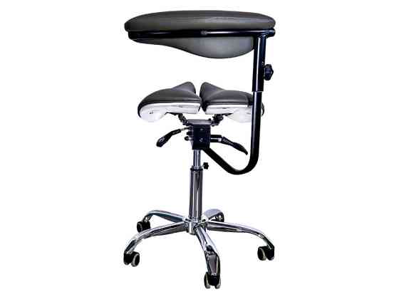 Стілець-сідло для майстра 8016-2, зі спинкою, роздільне сидіння, 3 регулювання Київ