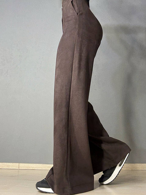 Брюки женские Gritana 234 палаццо под замшу коричневые, коричневый, XS Киев - изображение 14