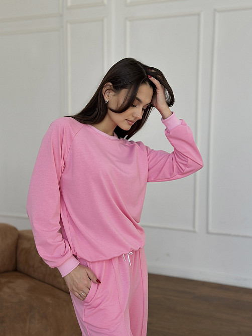 Жіночий спортивний костюм із широкими штанами Рожевий M/L Харків - фото 6