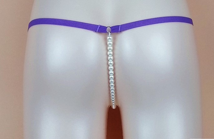 Еротичні труси з перлами універсальний бузковий Київ - фото 4