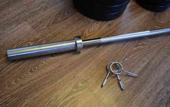 Штанга олімпійська на 90 кг Гантелі, гирі, штанги і диски з пластиковим покриттям Київ