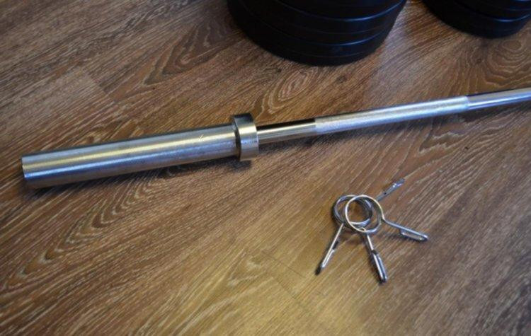 Штанга олімпійська на 90 кг Гантелі, гирі, штанги і диски з пластиковим покриттям Київ - фото 2