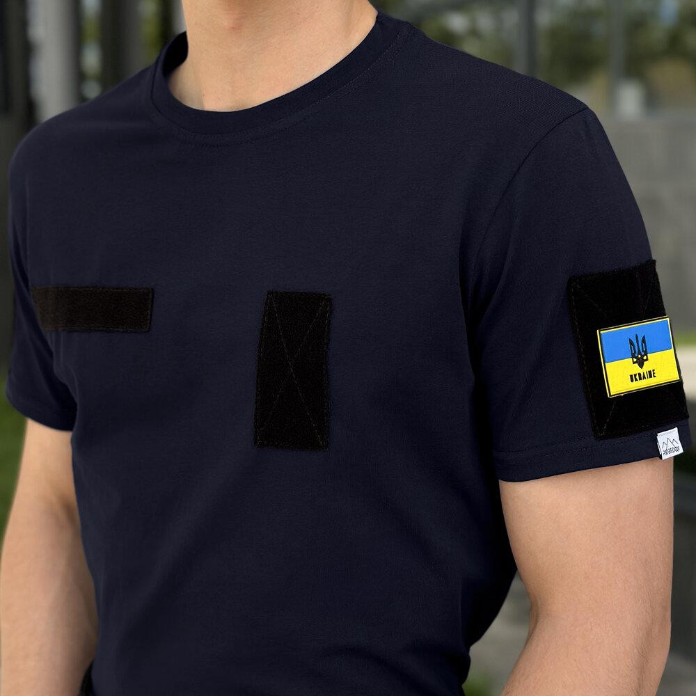 Футболка мужская однотонная темно-синяя Pobedov Peremoga Військова Киев - изображение 7