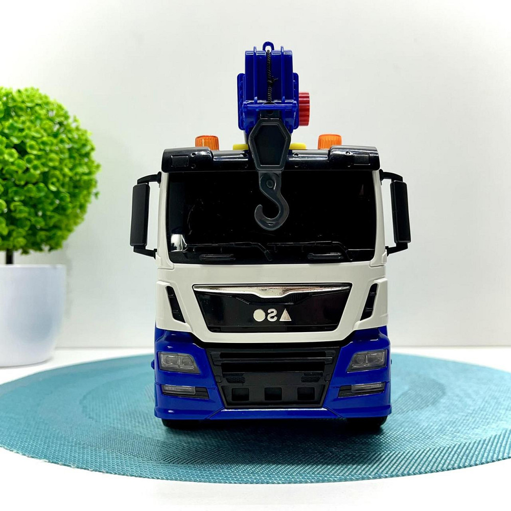 Спецтехніка Автокран інерція звуки підсвічування гумові шини рухомі елементи Синій (666-51T) Чернигов - изображение 4