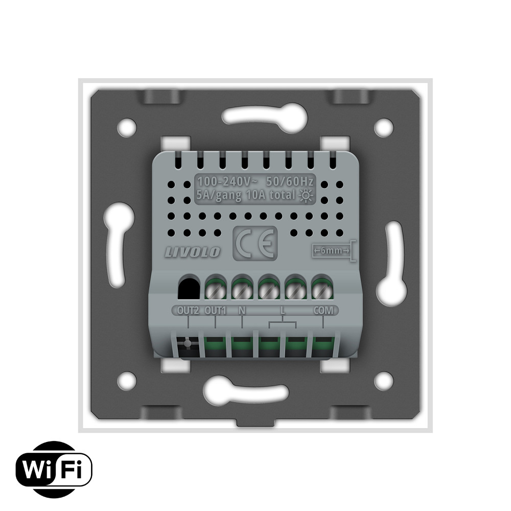 LIVOLO Розумний сенсорний Wi-Fi прохідний/перехресний вимикач 1 сенсор Livolo білий скло (VL-C7 Коломия - фото 7