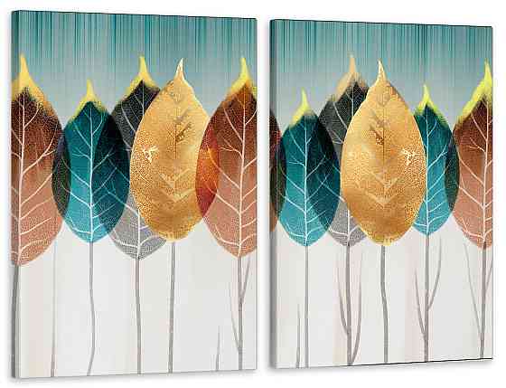 Модульная картина в гостиную / спальню  Листя TLV-2_045 120х170 см Київ